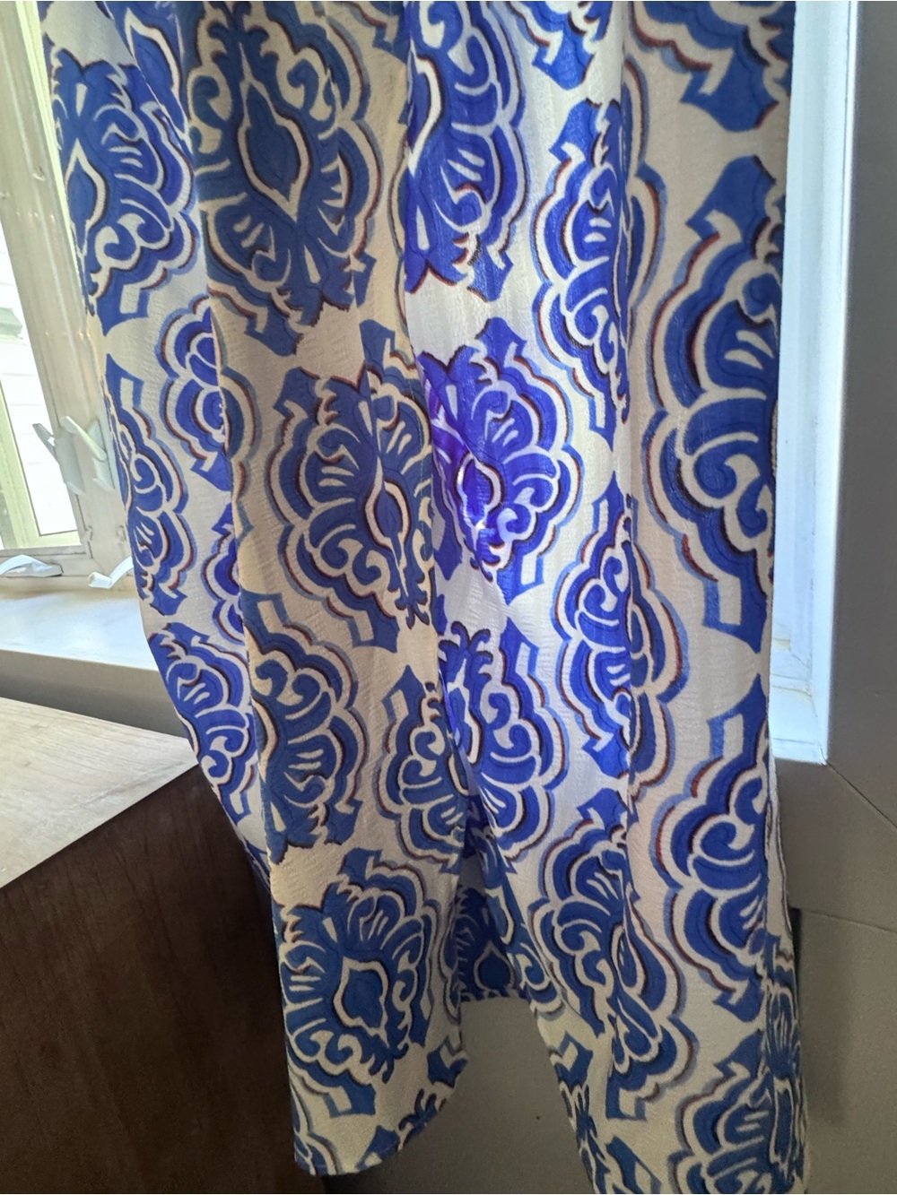 entro Blue and White Printed Maxi Dress - Picture 9 of 11
